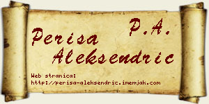 Periša Aleksendrić vizit kartica